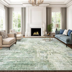 Art&Tuft Washable Abstract Block Styled Indoor Area Rug - Anti-Slip Backing, Stain-Resistant, Soft-Step Modern Minimalist Rug for Living Room, Bedroom Decor, Room Accessories