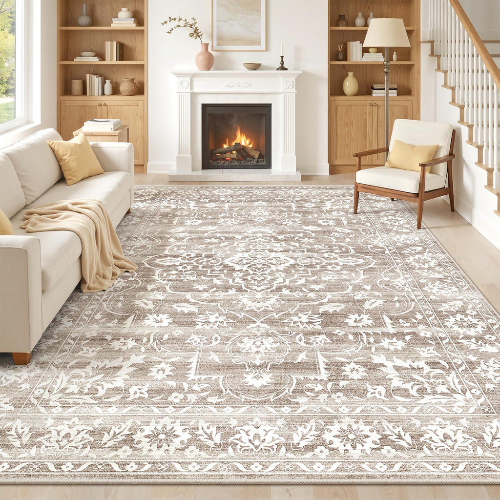 Washable Neutral Soft Rug