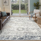 Vintage beige living room rug