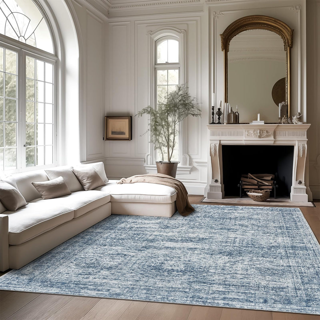 Vintage beige living room rug