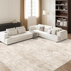 Art&Tuft Washable Abstract Block Styled Indoor Area Rug - Anti-Slip Backing, Stain-Resistant, Soft-Step Modern Minimalist Rug for Living Room, Bedroom Decor, Room Accessories