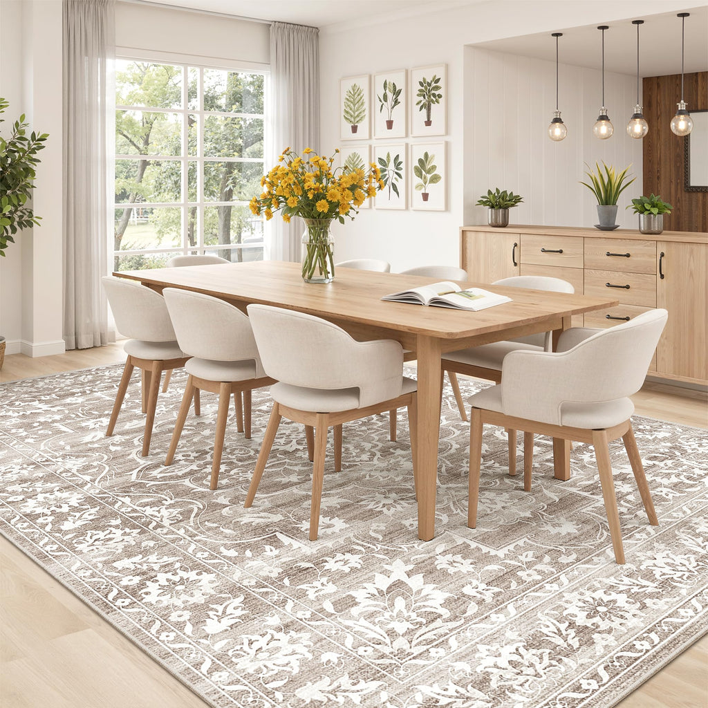 Washable Neutral Soft Rug