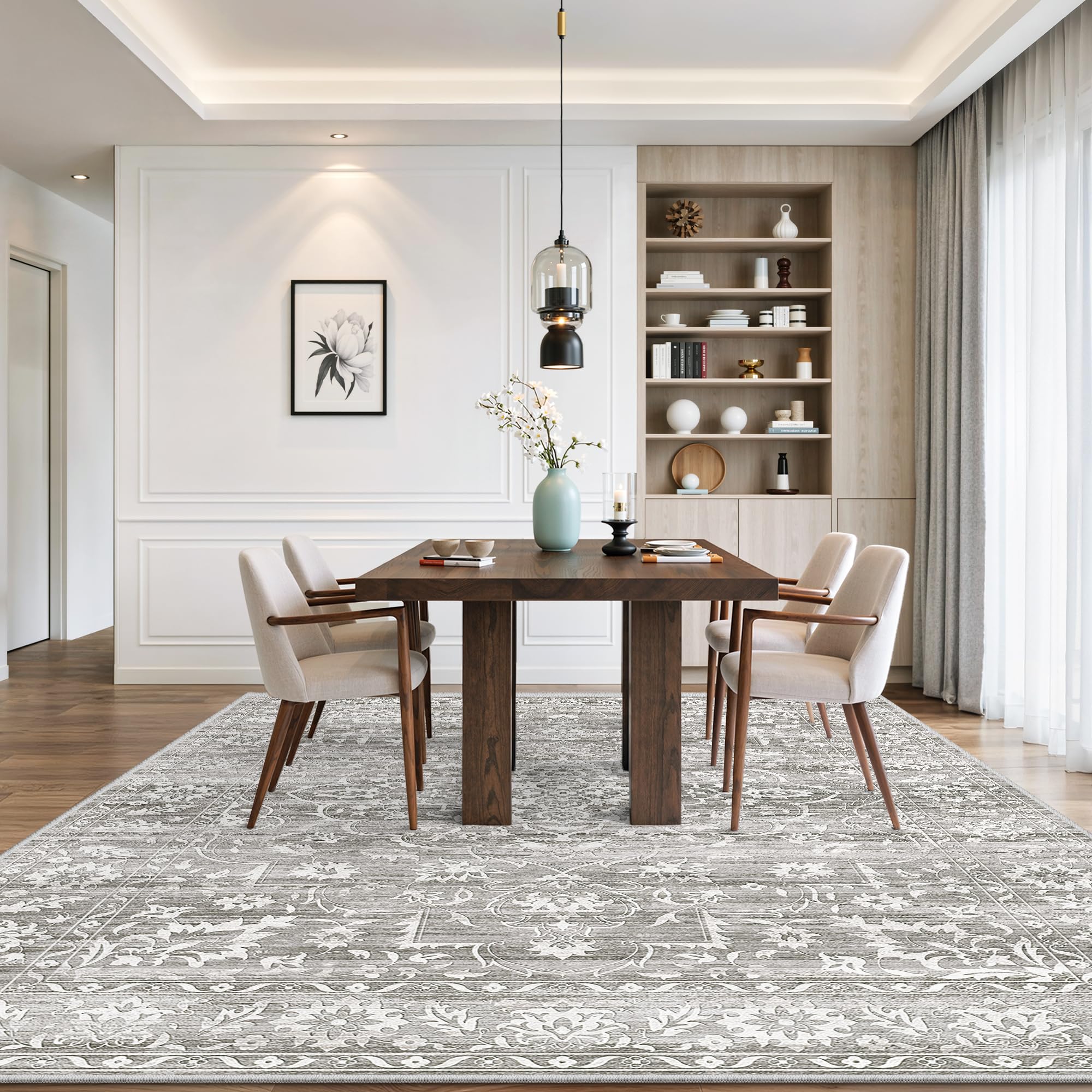 Washable Neutral Soft Rug