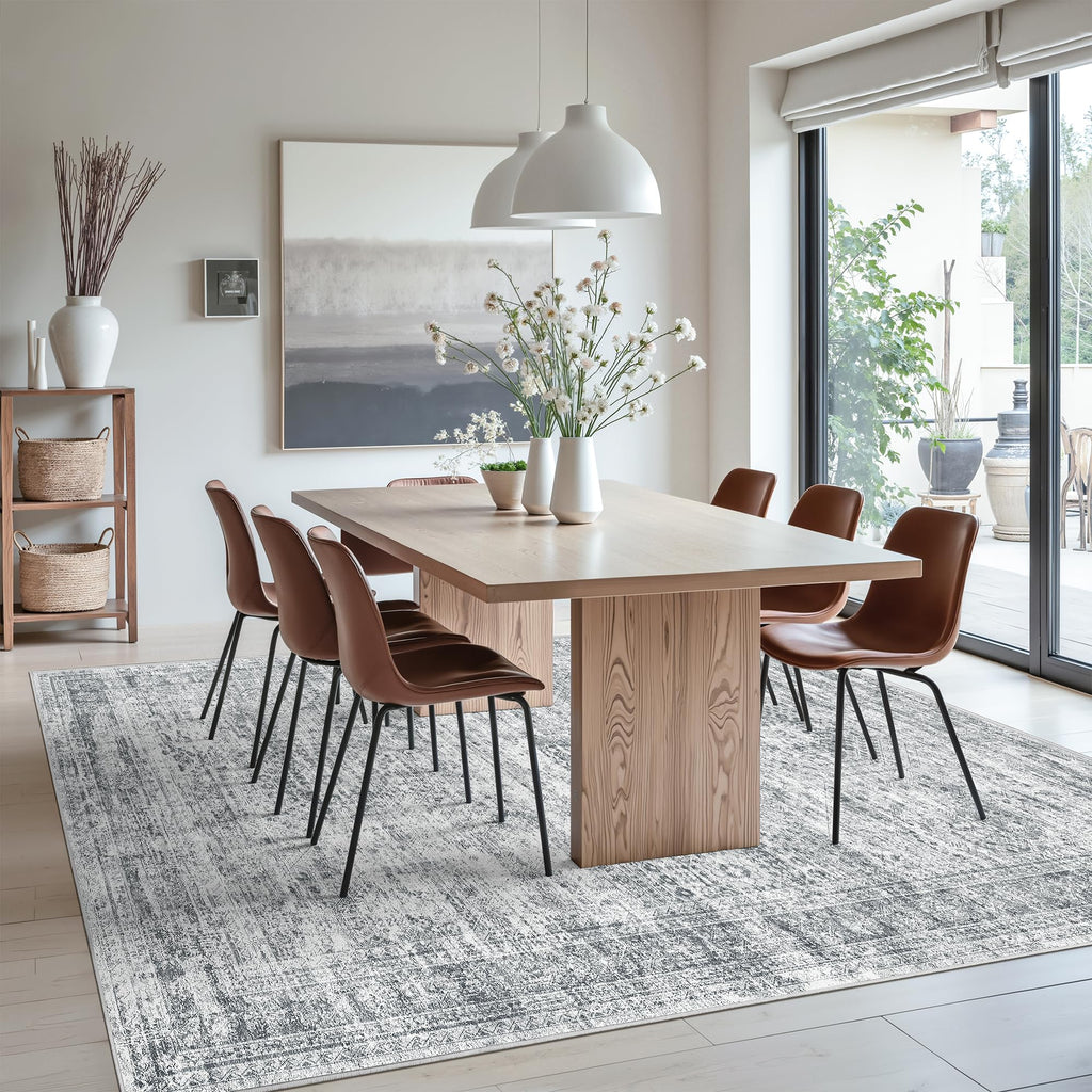 Vintage beige living room rug