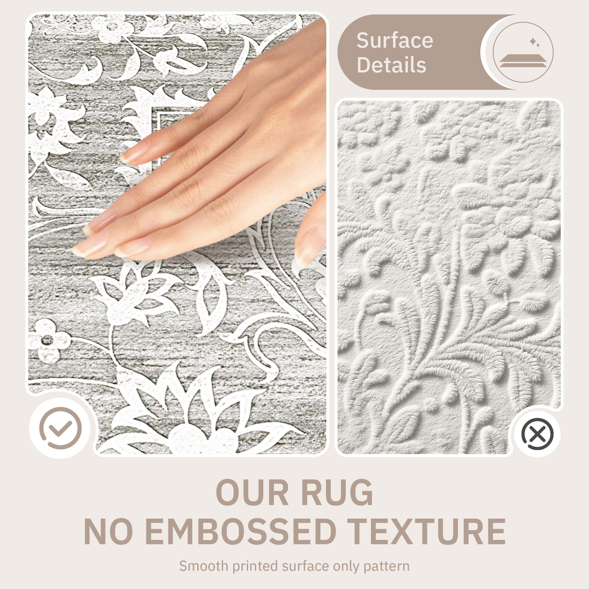 Washable Neutral Soft Rug