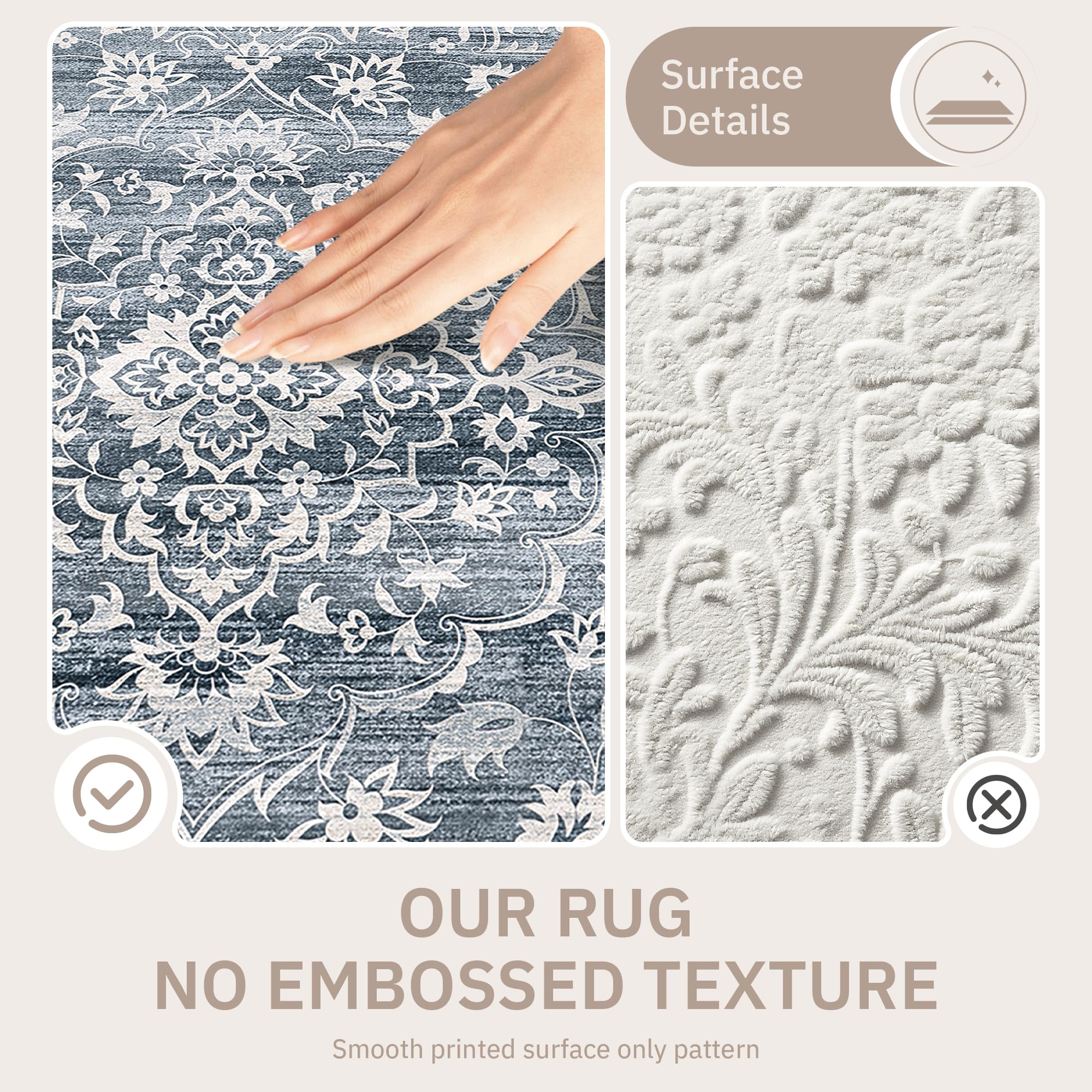 Washable Neutral Soft Rug