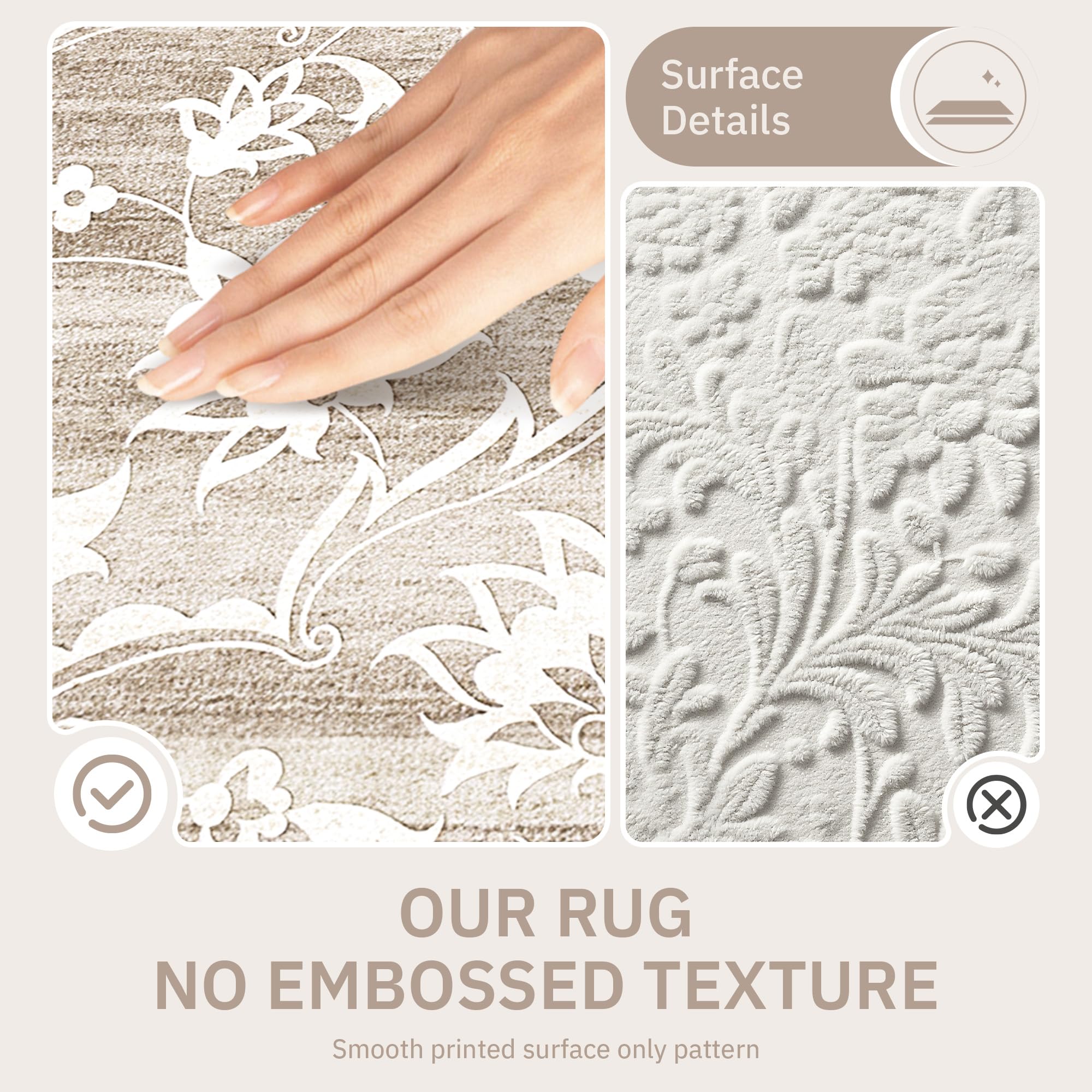 Washable Neutral Soft Rug