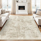 Art&Tuft Washable Abstract Block Styled Indoor Area Rug - Anti-Slip Backing, Stain-Resistant, Soft-Step Modern Minimalist Rug for Living Room, Bedroom Decor, Room Accessories
