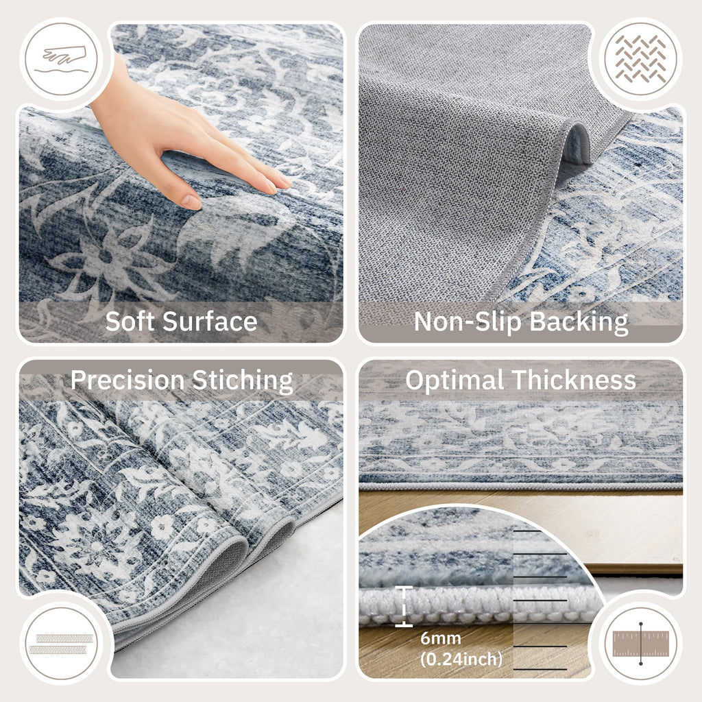 Washable Neutral Soft Rug