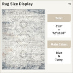 Vintage beige living room rug