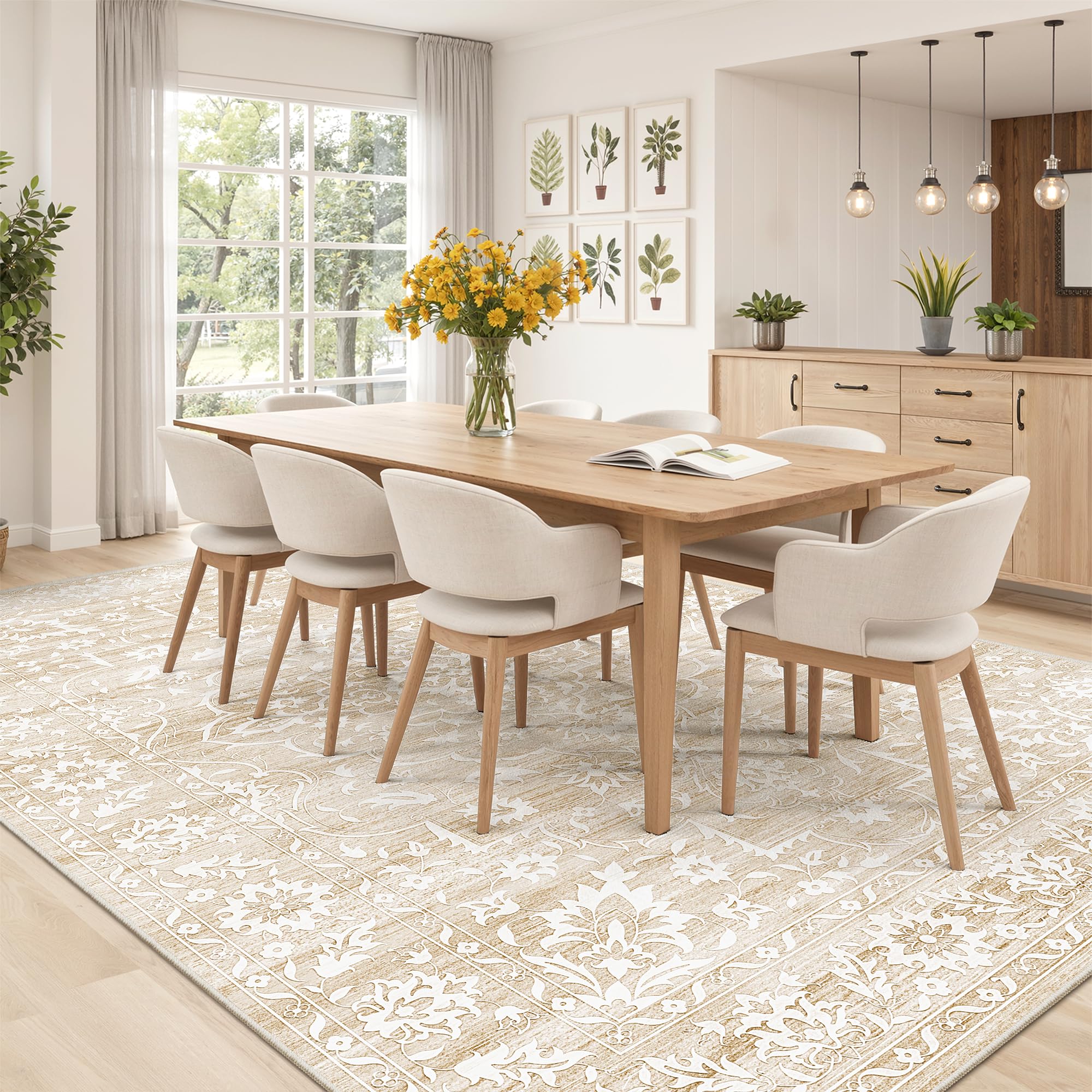 Washable Neutral Soft Rug