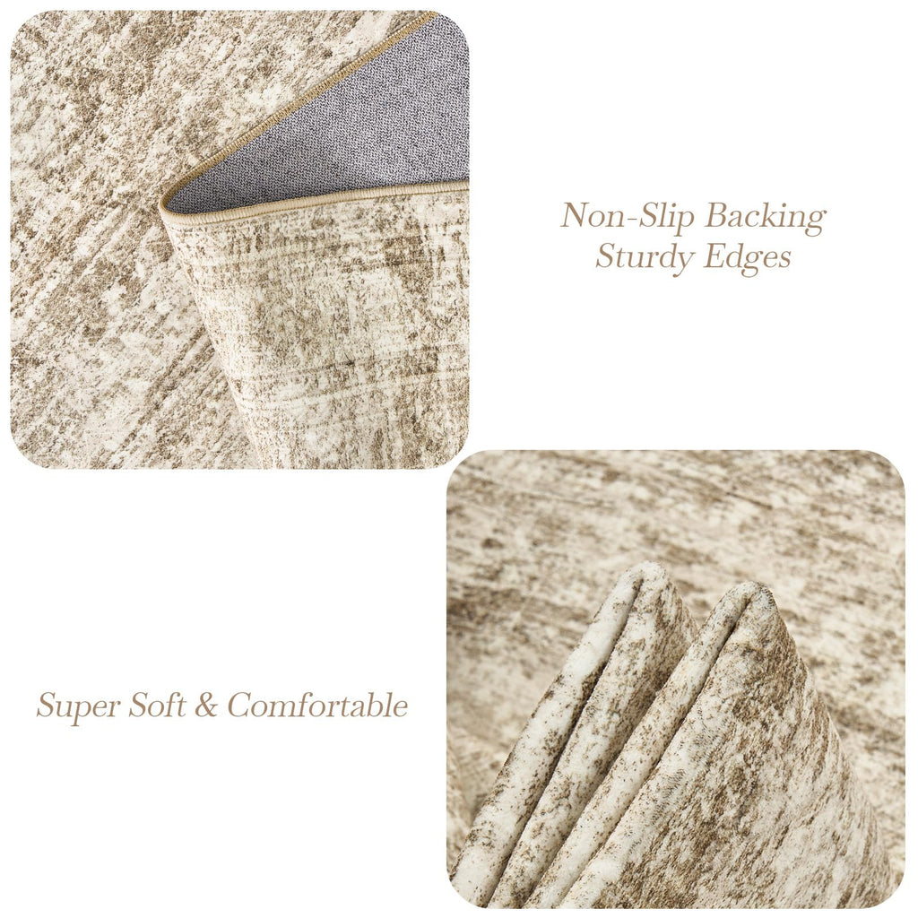 Vintage beige living room rug
