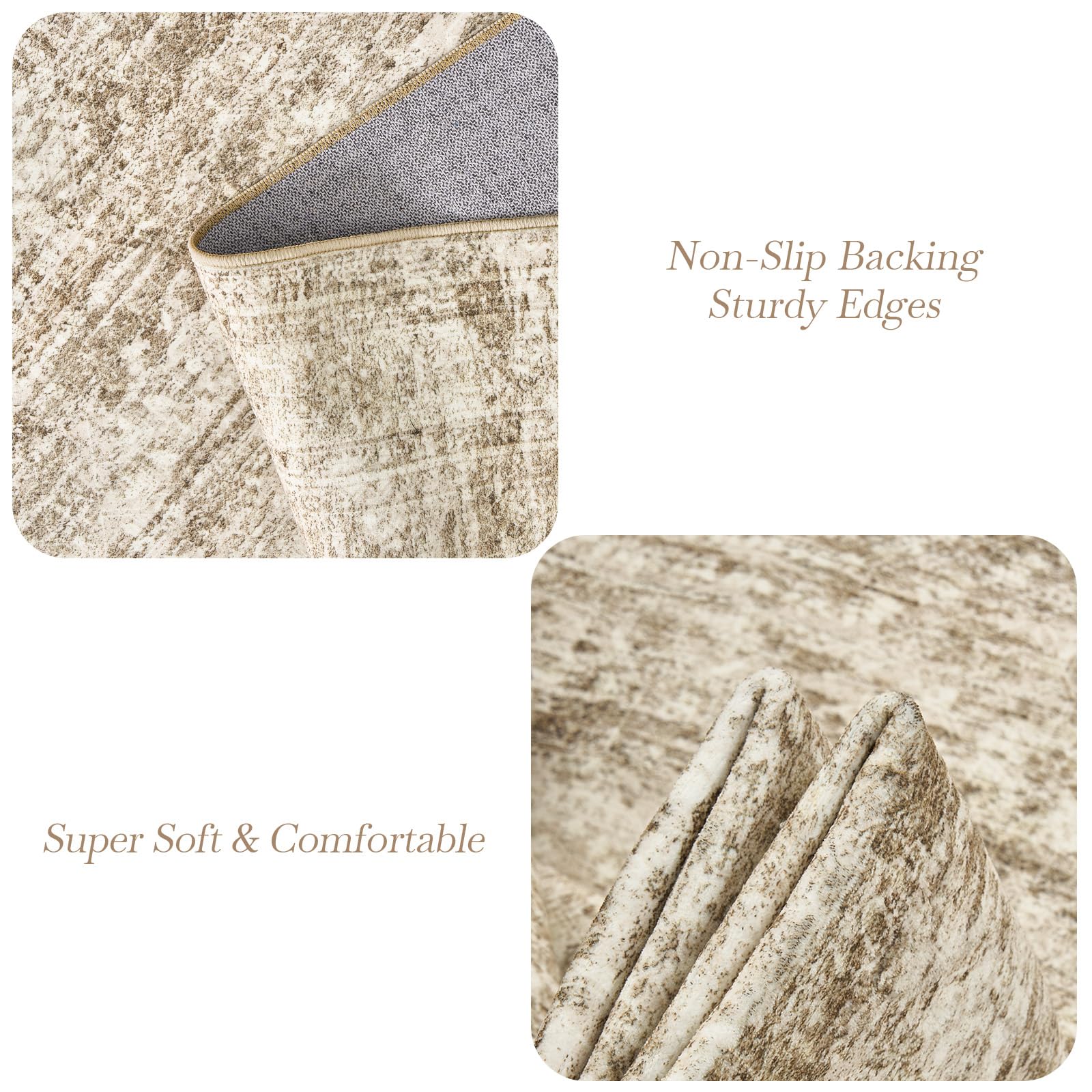 Vintage beige living room rug