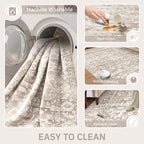 Washable Neutral Soft Rug