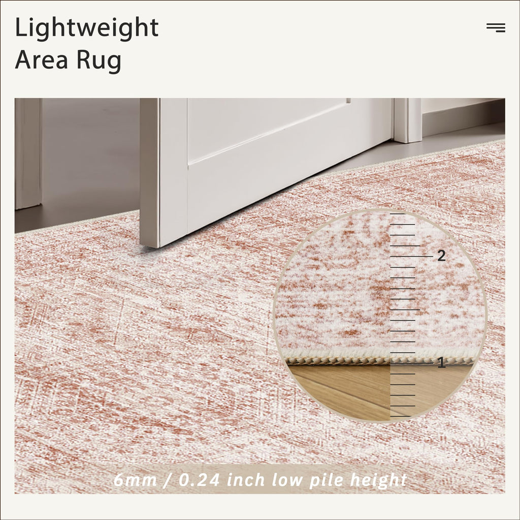 Vintage beige living room rug