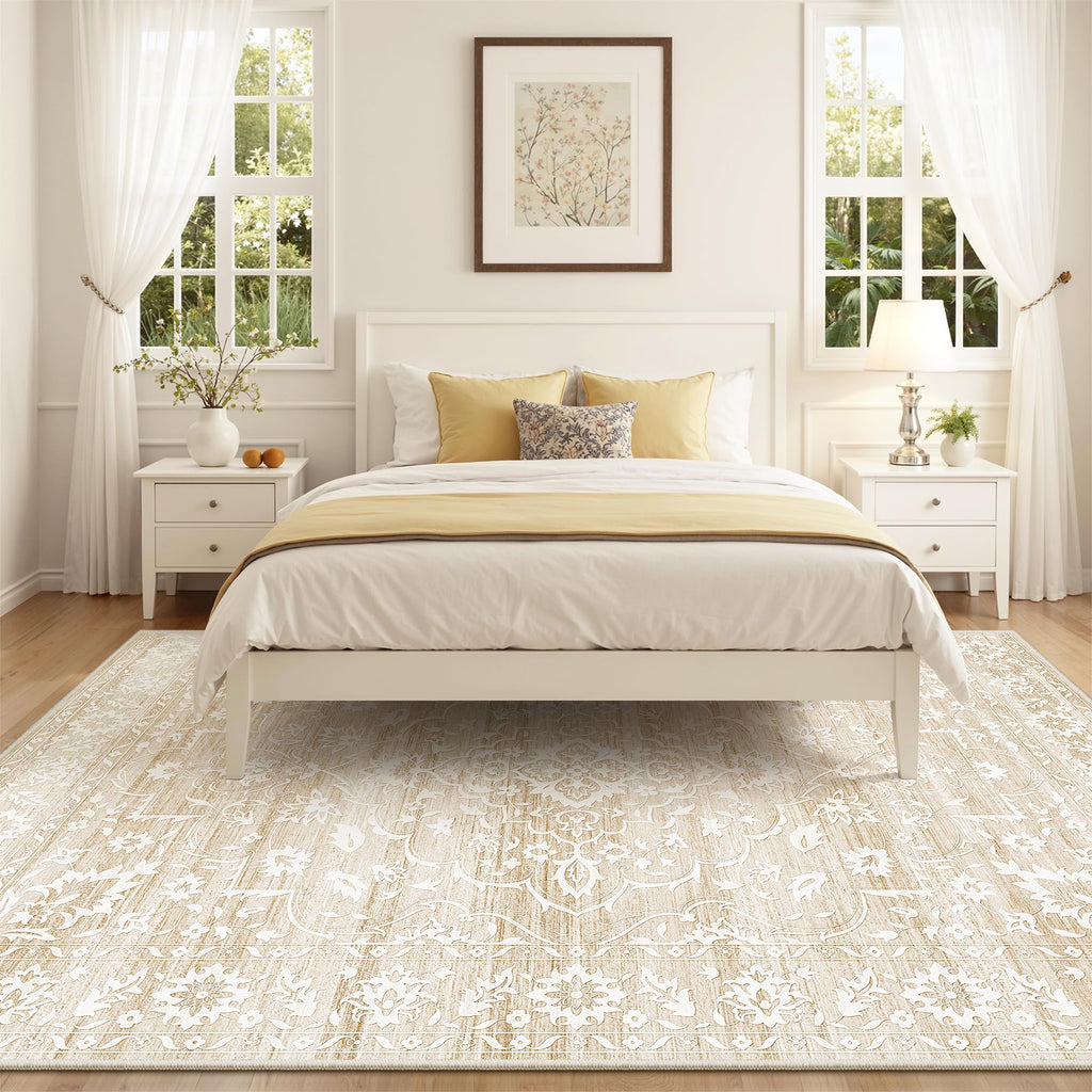 Washable Neutral Soft Rug