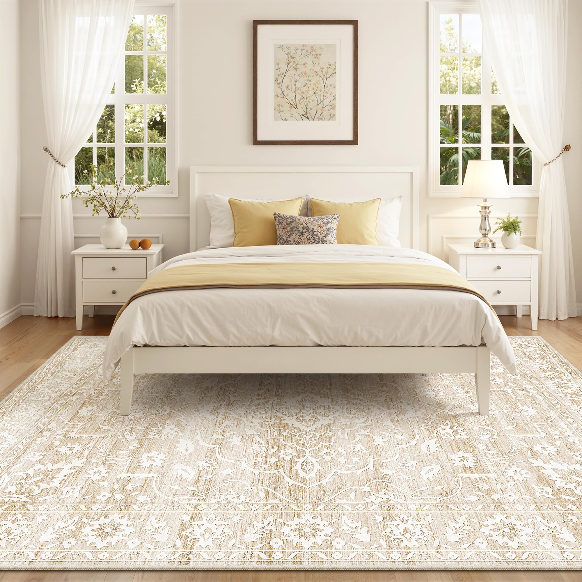 Washable Neutral Soft Rug