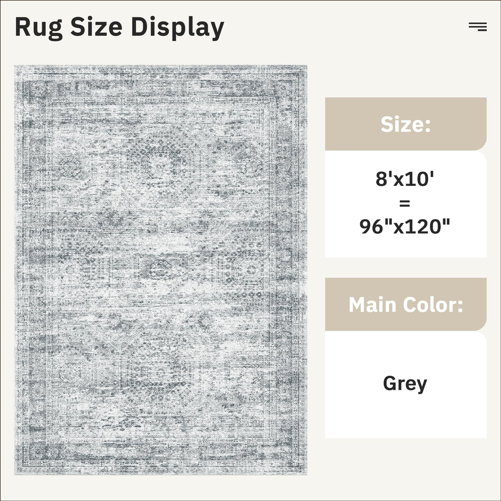 Vintage beige living room rug