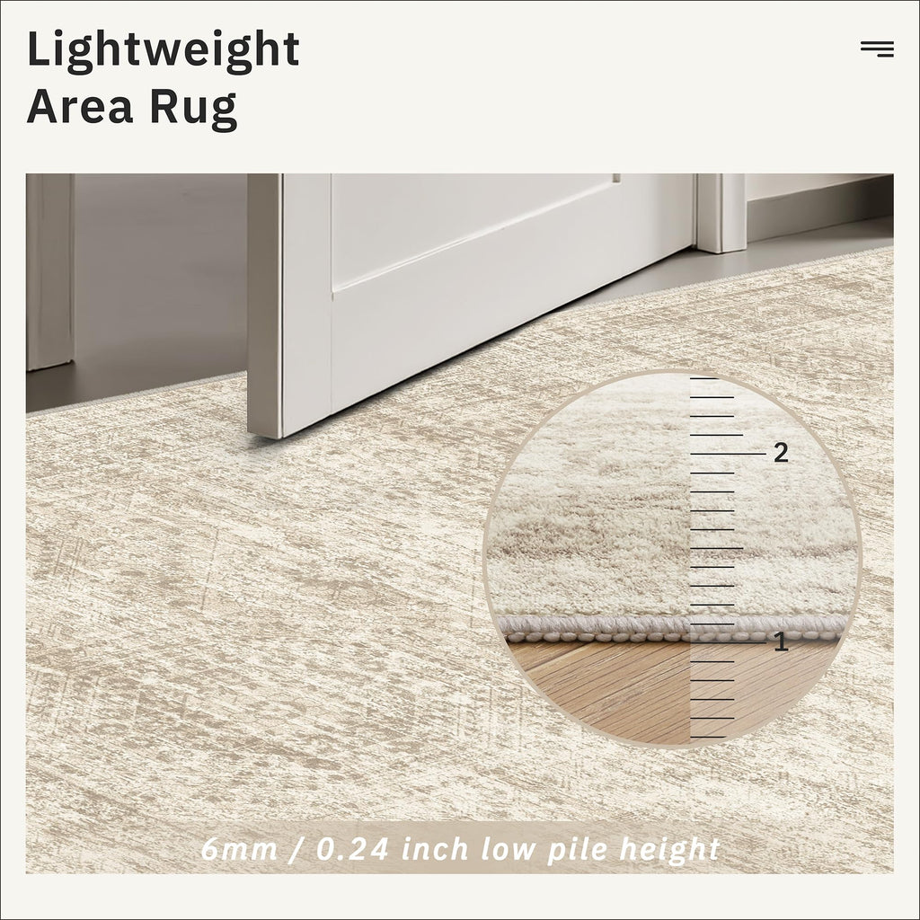 Vintage beige living room rug