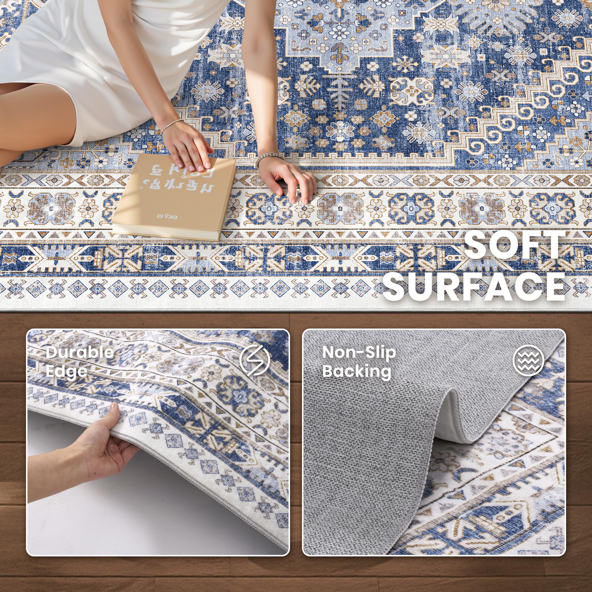 Non-Slip Backing Washable Rugs