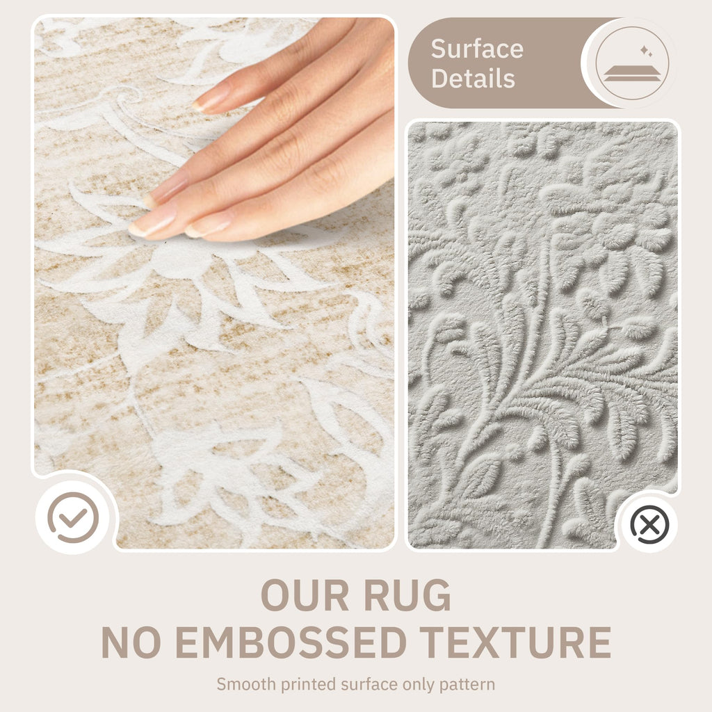 Washable Neutral Soft Rug