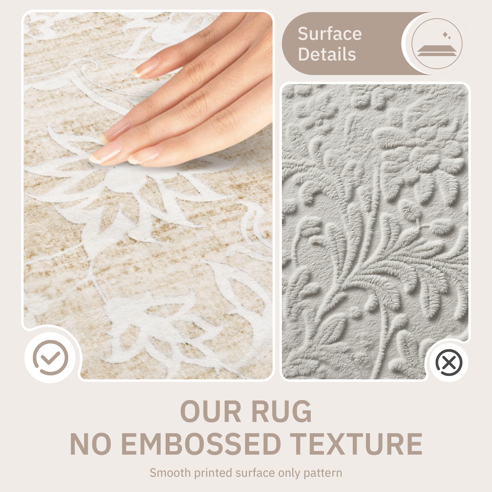 Washable Neutral Soft Rug