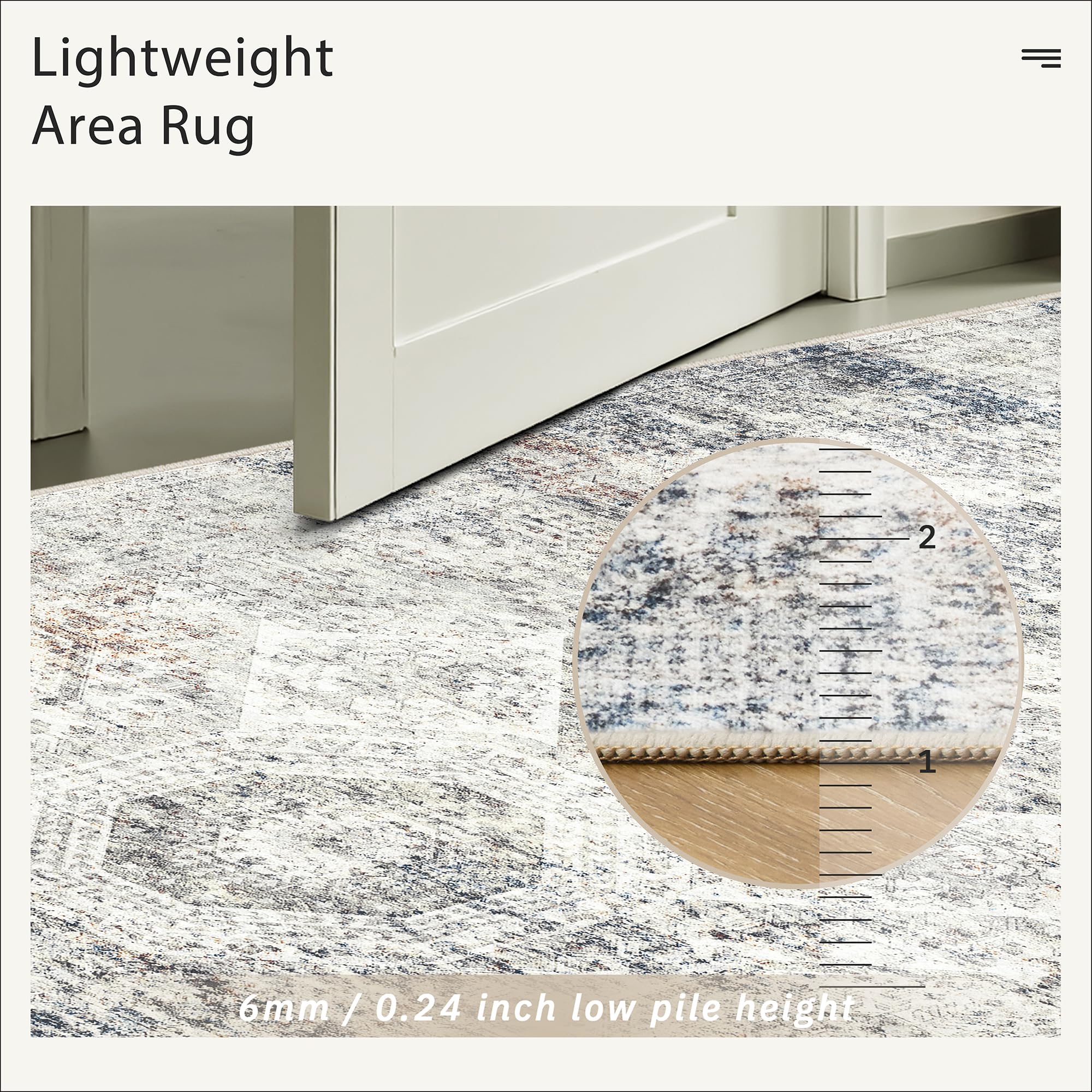 Vintage beige living room rug