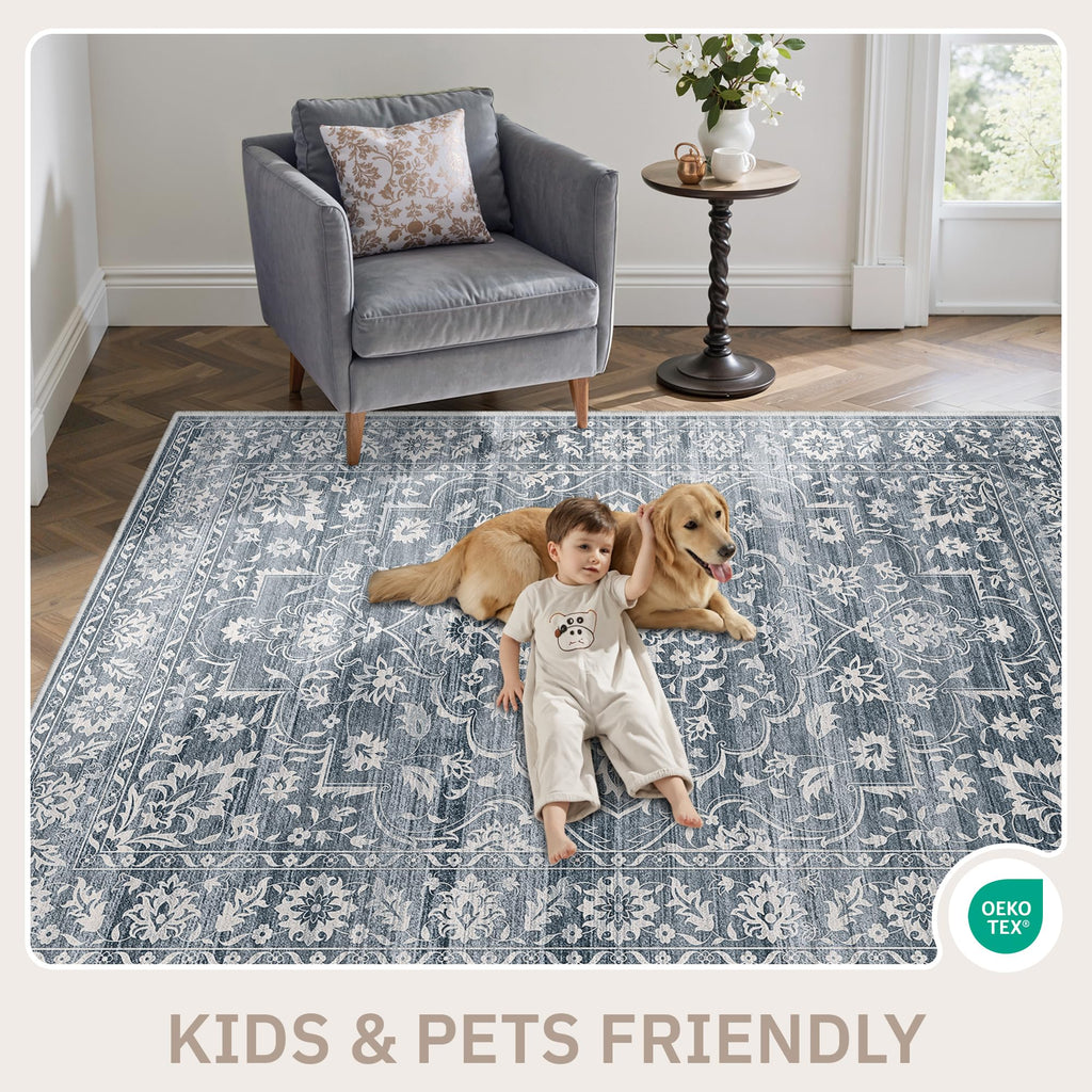 Washable Neutral Soft Rug