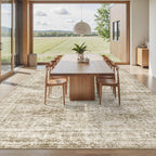 Vintage beige living room rug