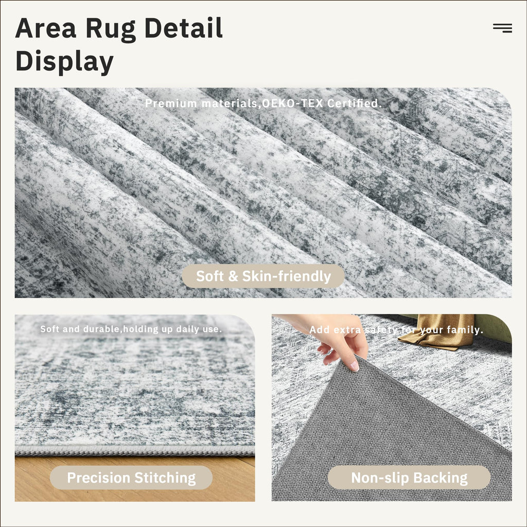 Vintage beige living room rug