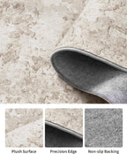 Art&Tuft Washable Abstract Block Styled Indoor Area Rug - Anti-Slip Backing, Stain-Resistant, Soft-Step Modern Minimalist Rug for Living Room, Bedroom Decor, Room Accessories