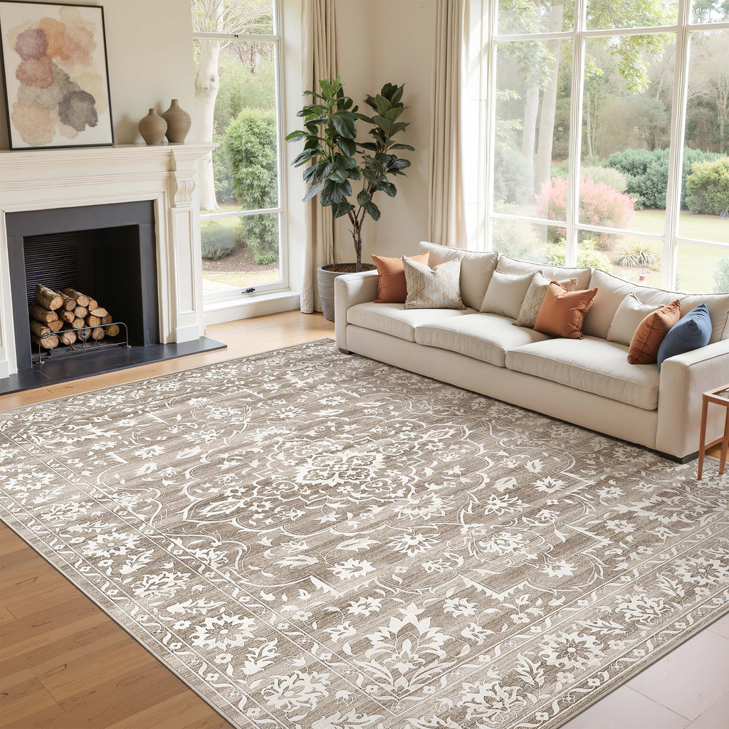 Washable Neutral Soft Rug