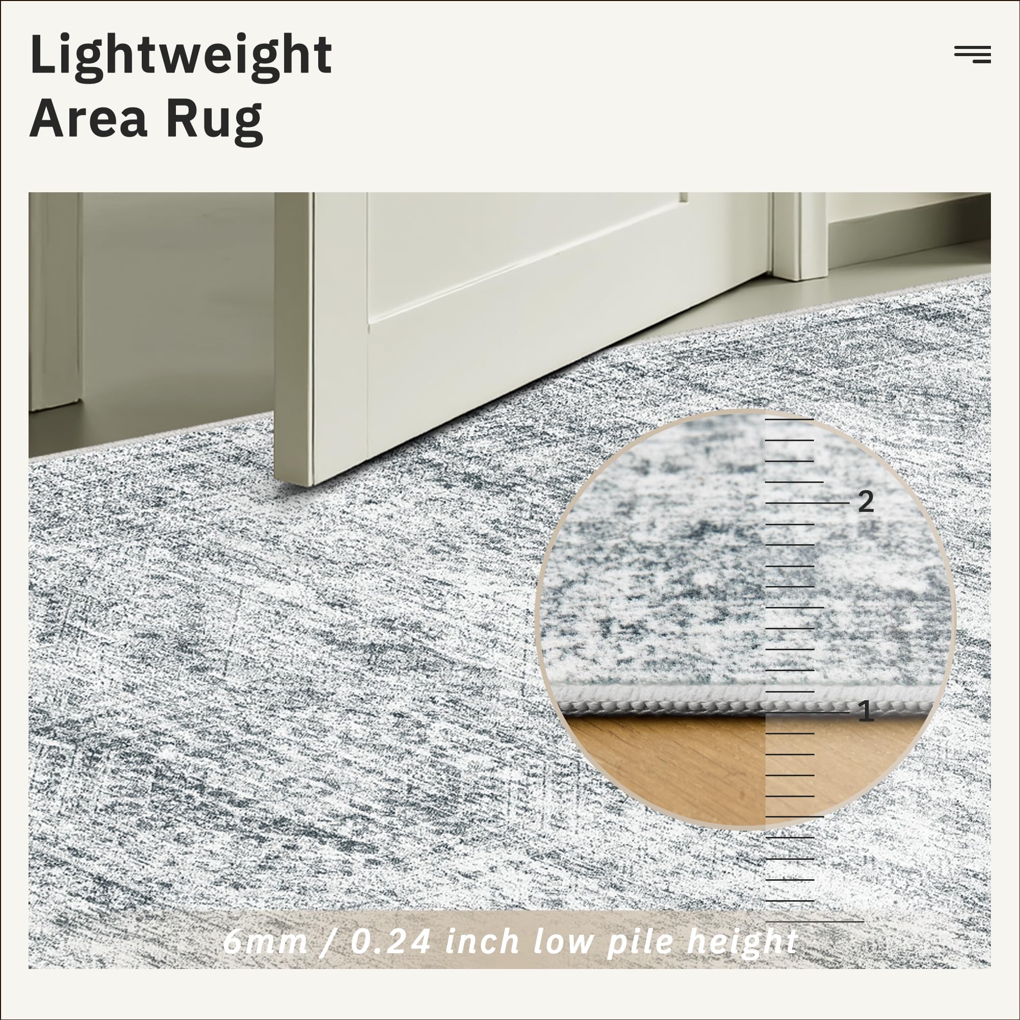 Vintage beige living room rug