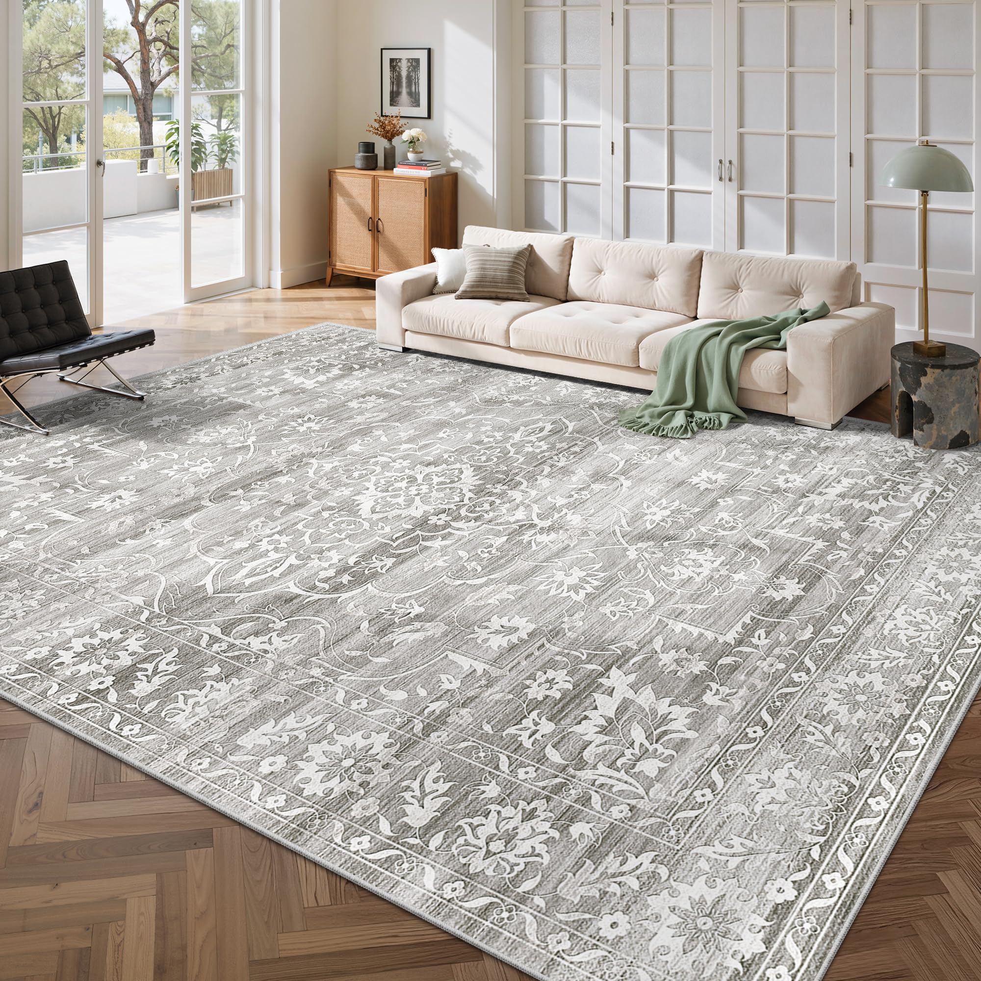 Washable Neutral Soft Rug