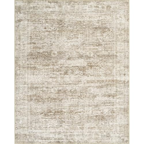 Vintage beige living room rug