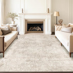 Art&Tuft Washable Abstract Block Styled Indoor Area Rug - Anti-Slip Backing, Stain-Resistant, Soft-Step Modern Minimalist Rug for Living Room, Bedroom Decor, Room Accessories