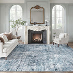 Art&Tuft Washable Abstract Block Styled Indoor Area Rug - Anti-Slip Backing, Stain-Resistant, Soft-Step Modern Minimalist Rug for Living Room, Bedroom Decor, Room Accessories